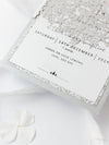 White Winter a Snowflake Laser Cut band Wedding Evening Invitation with Glitter Backing