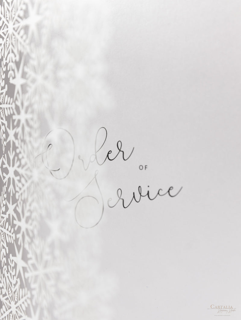 White Winter, a Snowflake Laser Cut Order of Service