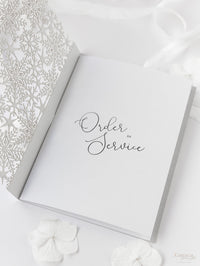 White Winter, a Snowflake Laser Cut Order of Service