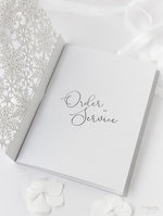 White Winter, a Snowflake Laser Cut Order of Service