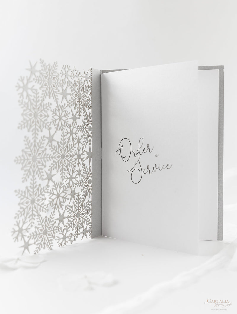 White Winter, a Snowflake Laser Cut Order of Service