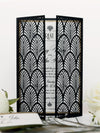Luxury Glittering Art Deco 20s Gatsby Gate Laser Cut Gatefold Wedding Day Invitation with Gold envelopes