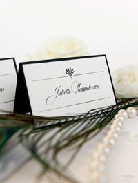 Black Art Deco Great Gatsby Place Card