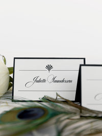 Black Art Deco Great Gatsby Place Card