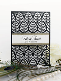 Luxury Glittering Art Deco 20s Gatsby Gate Laser cut Order of Service