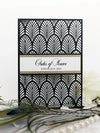 Luxury Glittering Art Deco 20s Gatsby Gate Laser cut Order of Service