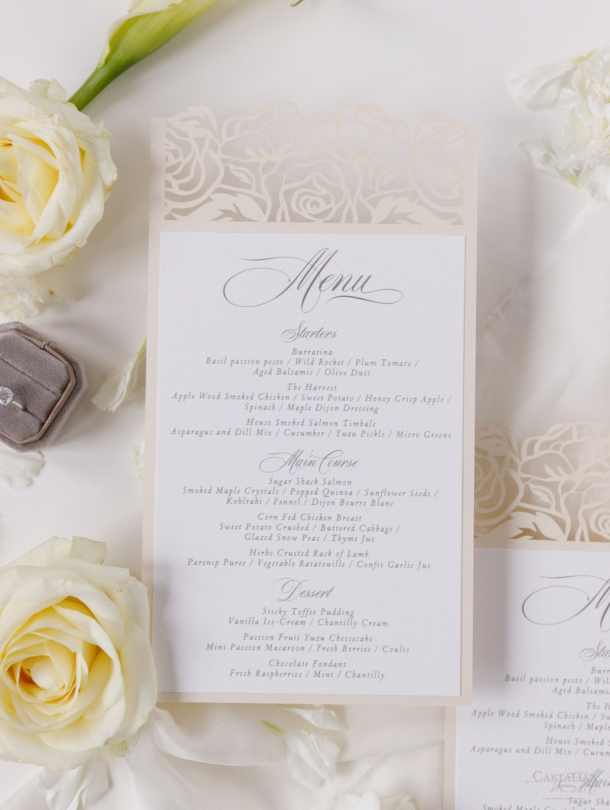 Classic Elegance Champagne Laser cut Menu