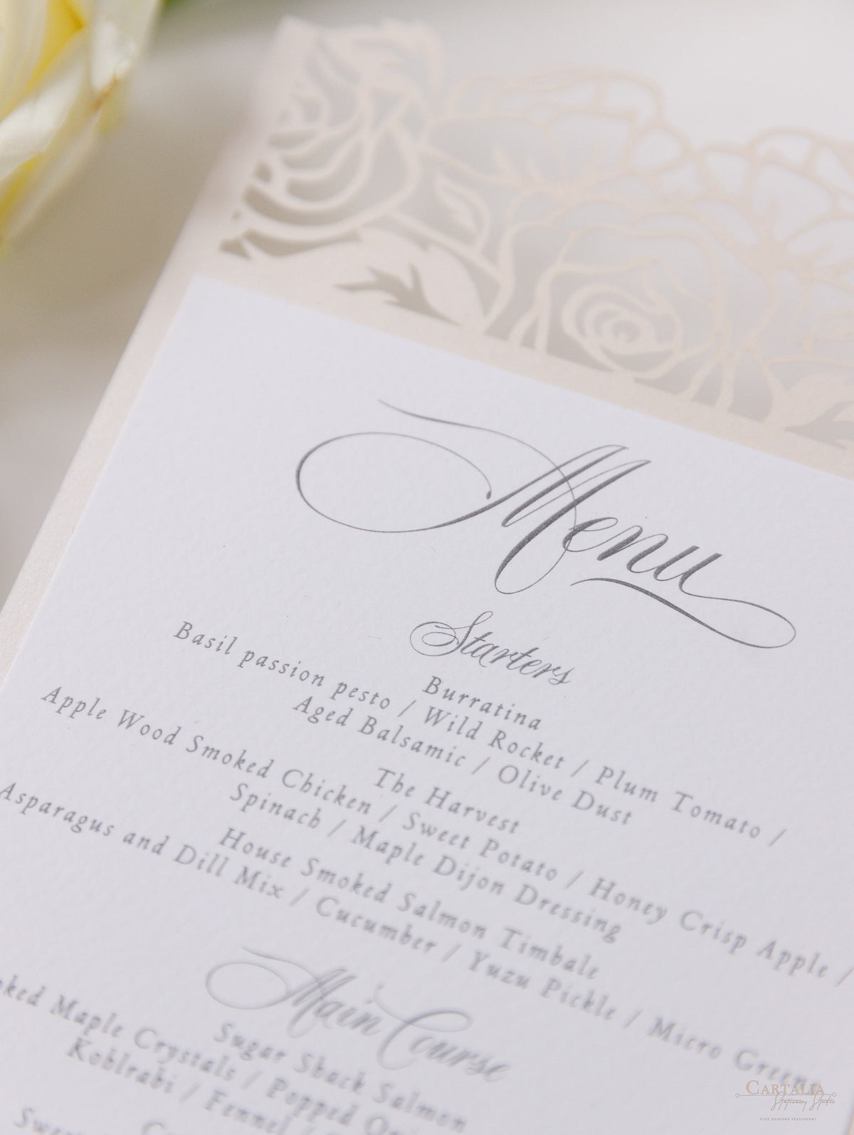 Classic Elegance Champagne Laser cut Menu