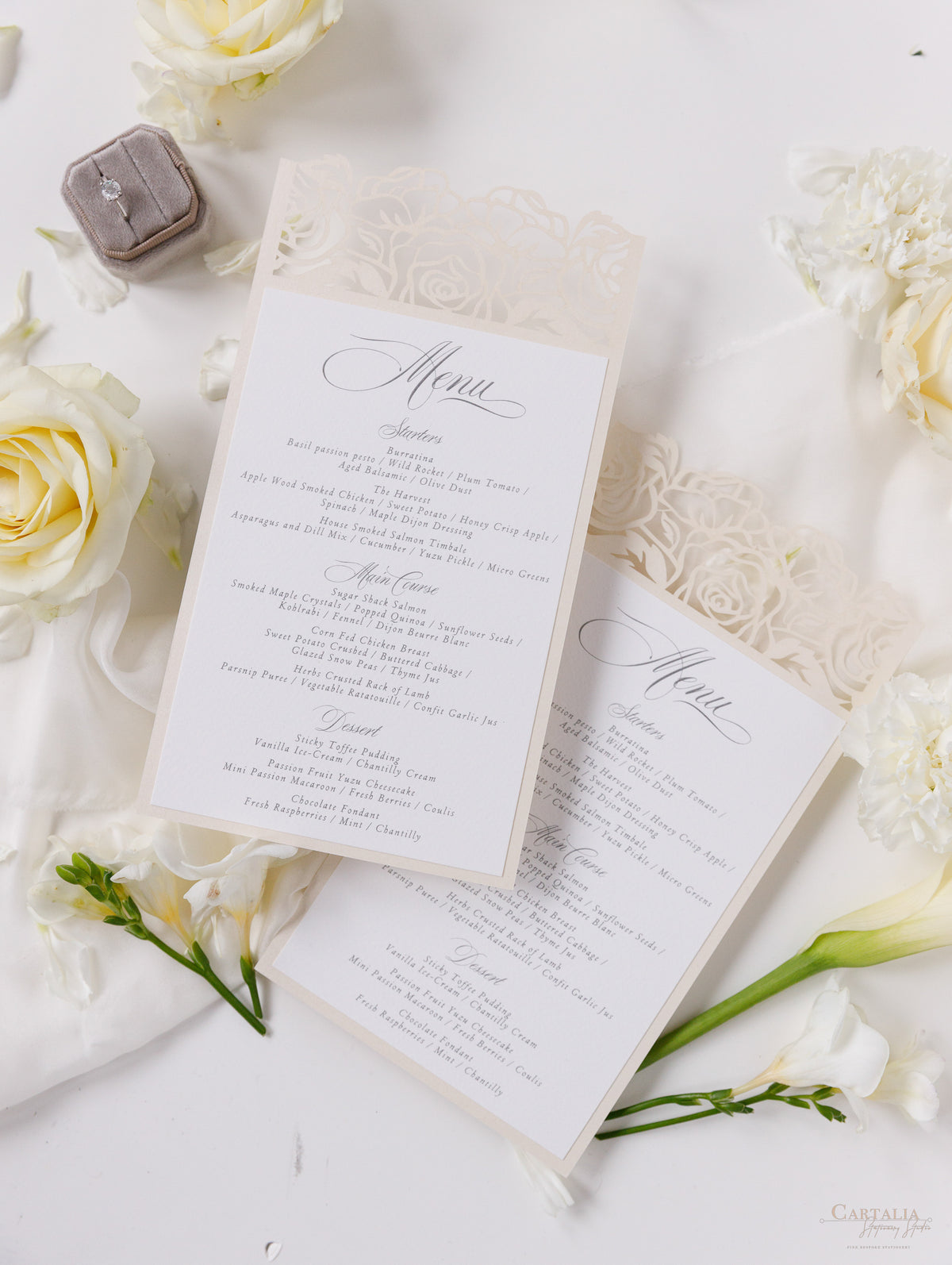 Classic Elegance Champagne Laser cut Menu