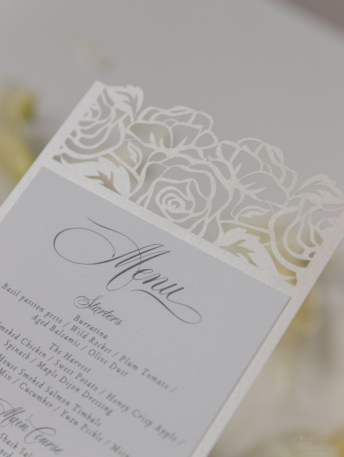 Classic Elegance Champagne Laser cut Menu