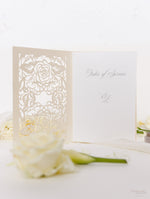 Classic Elegance Laser cut Cream and Champagne Metallic Colours Order of Service / Menu
