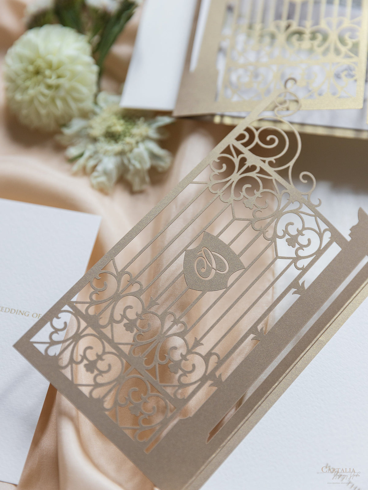 Gold Luxury Your Own Venue Ornamental Gate Laser Cut Gate | Château de la Valouze