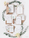 Green Watercolour Leaf Rustic Wedding Place Card