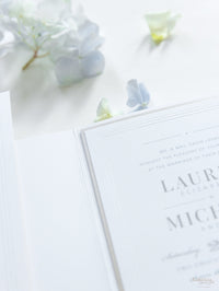 Pearl Detailed Embossed Pocket Fold Invitation Suite with Reception & RSVP