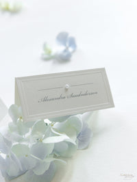 Tarjetas de mesa con perlas en relieve