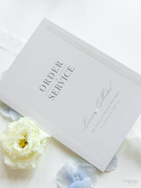 Embossed Order Of Service with Pearl Detail