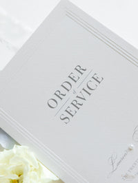 Embossed Order Of Service with Pearl Detail