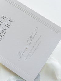 Embossed Order Of Service with Pearl Detail