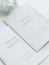 Embossed Order Of Service with Pearl Detail