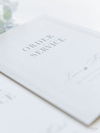 Embossed Order Of Service with Pearl Detail