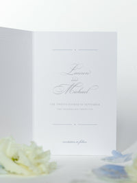 Embossed Save The Date Cards with Pearl Detail