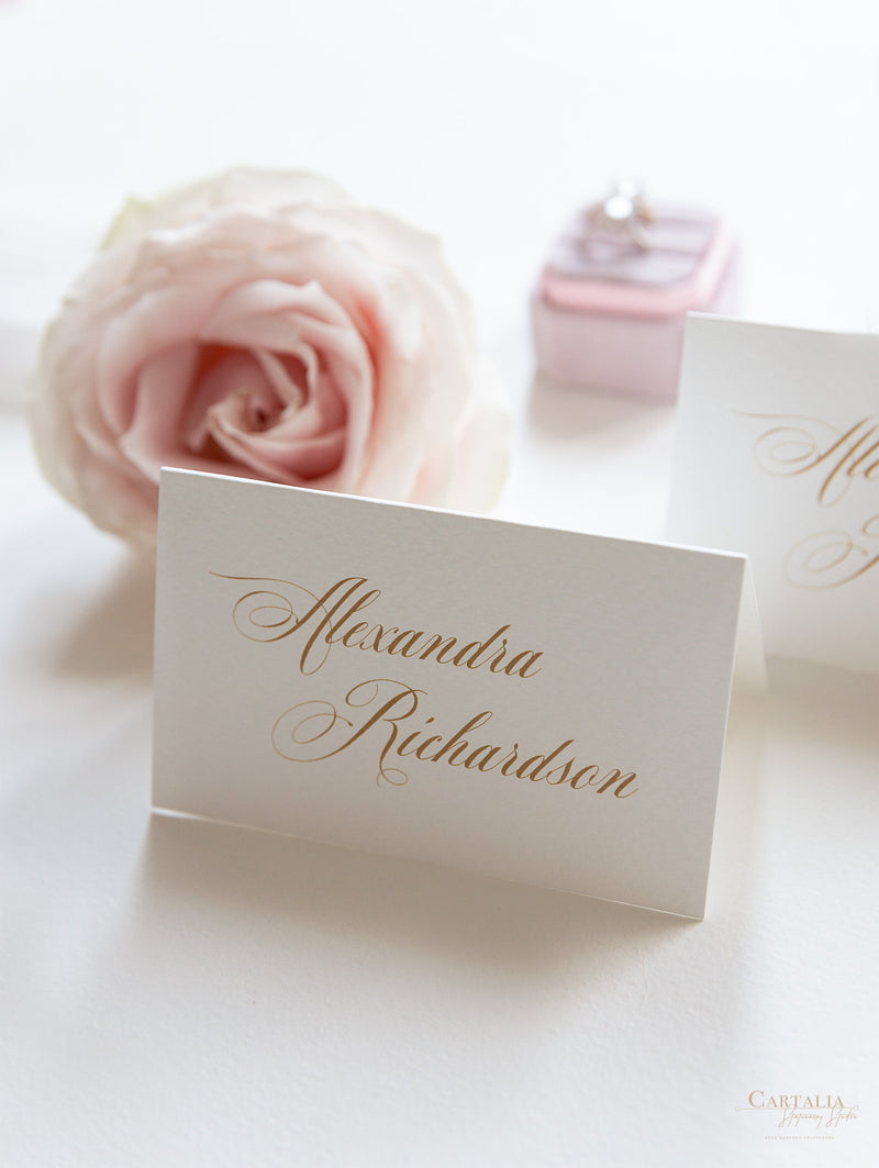 Romantic Roses Calligraphy Place card