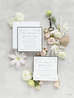 Square Regal Silver Evening invitation