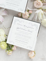 Square Regal Silver Evening invitation