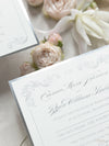 Square Regal Silver Evening invitation