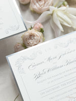 Square Regal Silver Evening invitation
