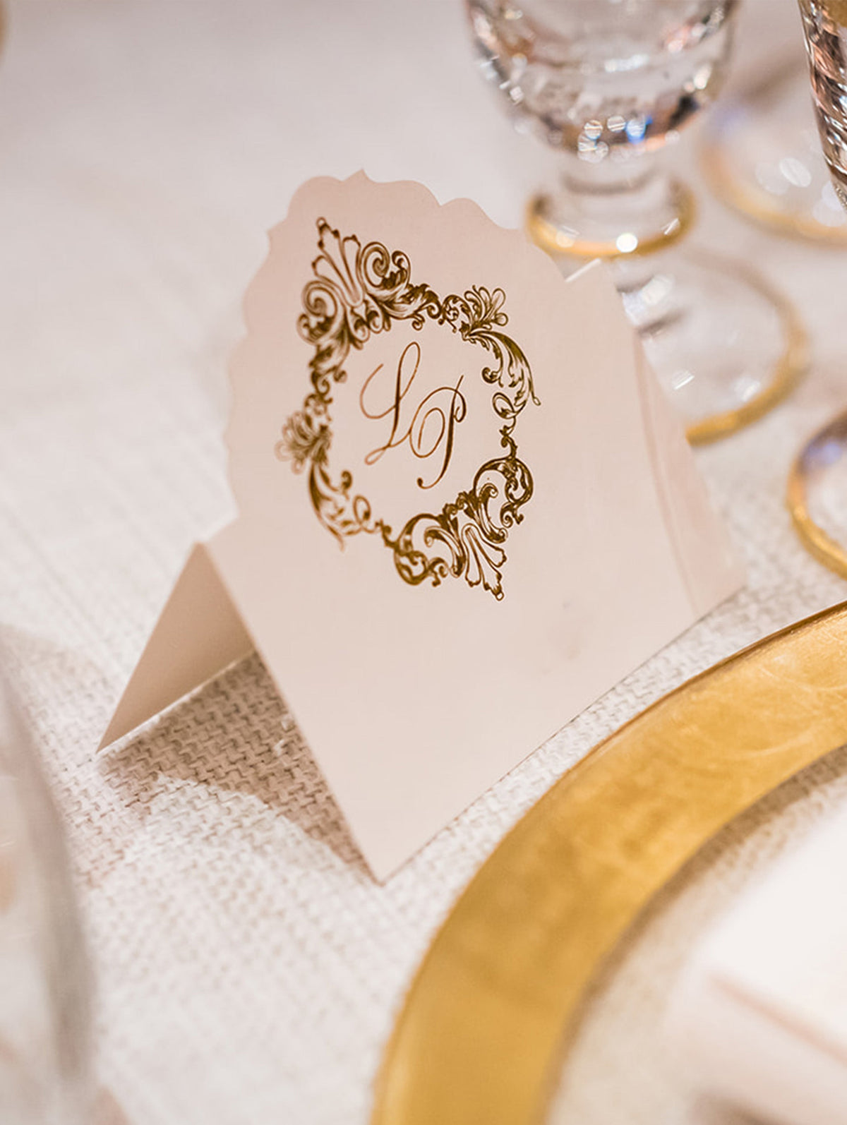 Deckled Edge Luxury Gold Foil Place card