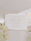 Luxury Gold Foil pocket fold suite Matching Evening Invitation with Gold Foil Monogram + Die Cut Custom Envelope