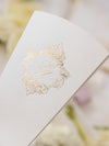 Wedding Petal Program Fan, Unique Order of Day, Order of Service, Unique Luxury Foil Monogram