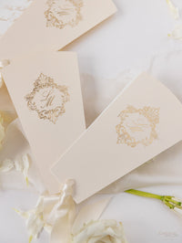 Wedding Petal Program Fan, Unique Order of Day, Order of Service, Unique Luxury Foil Monogram