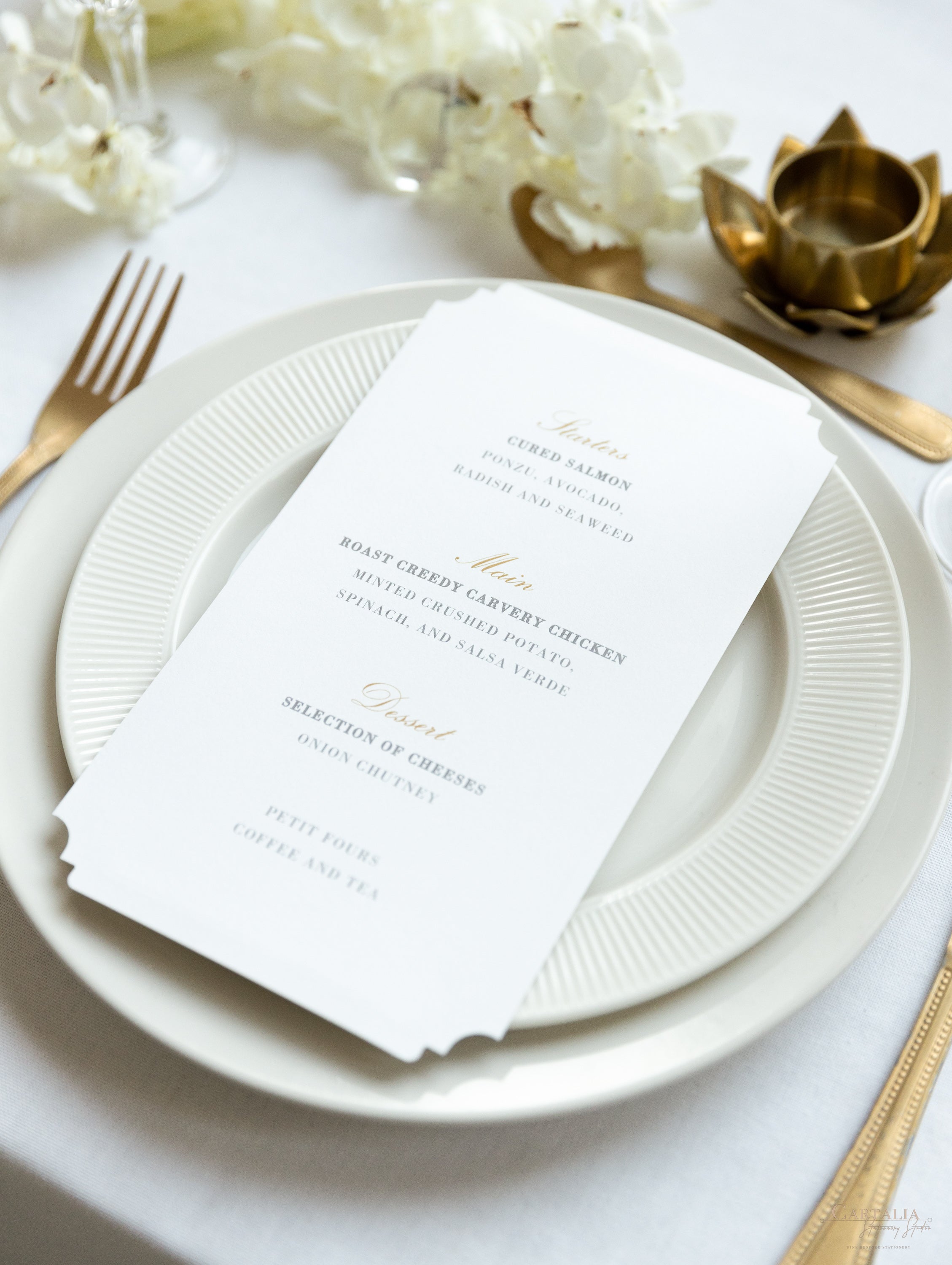 Gold Foil Flake Deckled Edge Wedding Invitations — Wedding