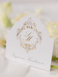 Deckled Edge Luxury Gold Foil Place card