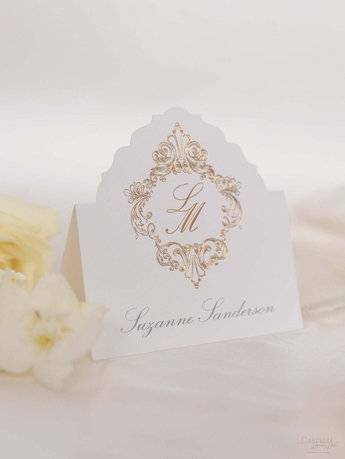 Deckled Edge Luxury Gold Foil Place card