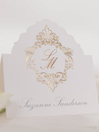 Deckled Edge Luxury Gold Foil Place card