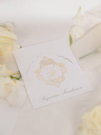 Deckled Edge Luxury Gold Foil Place card