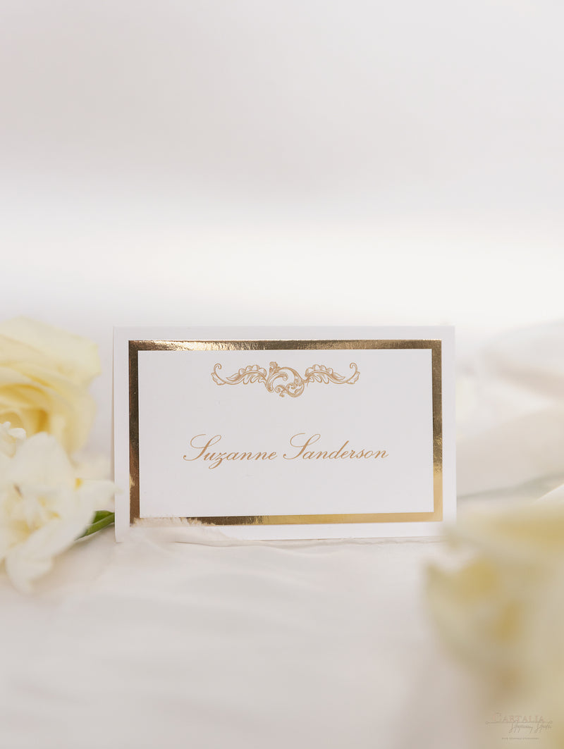Luxury Gold Place Card with Foiled Backing