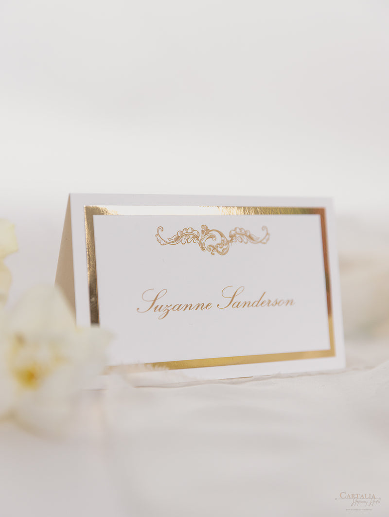 Luxury Gold Place Card with Foiled Backing