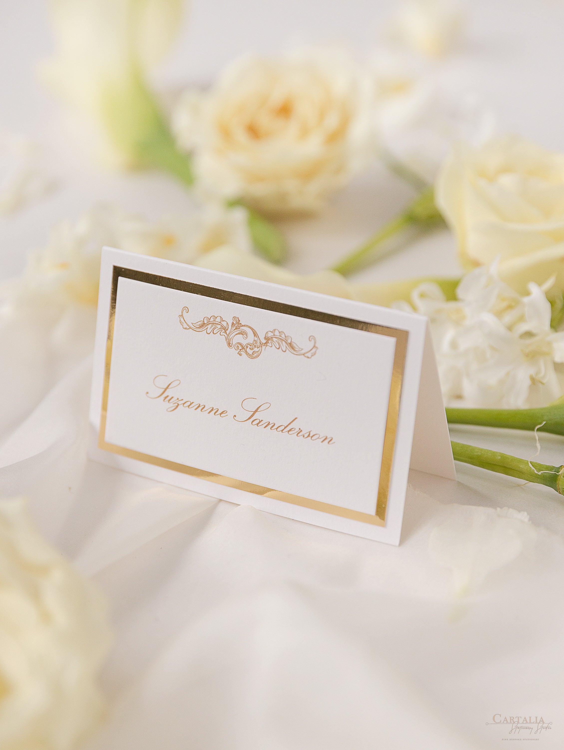 Luxury Gold Place Card with Foiled Backing Cartalia