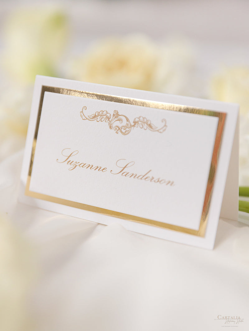 Luxury Gold Place Card with Foiled Backing