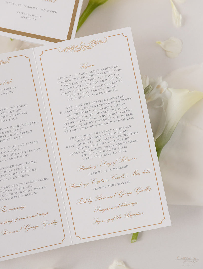 Luxury Gold Foil Order of Service