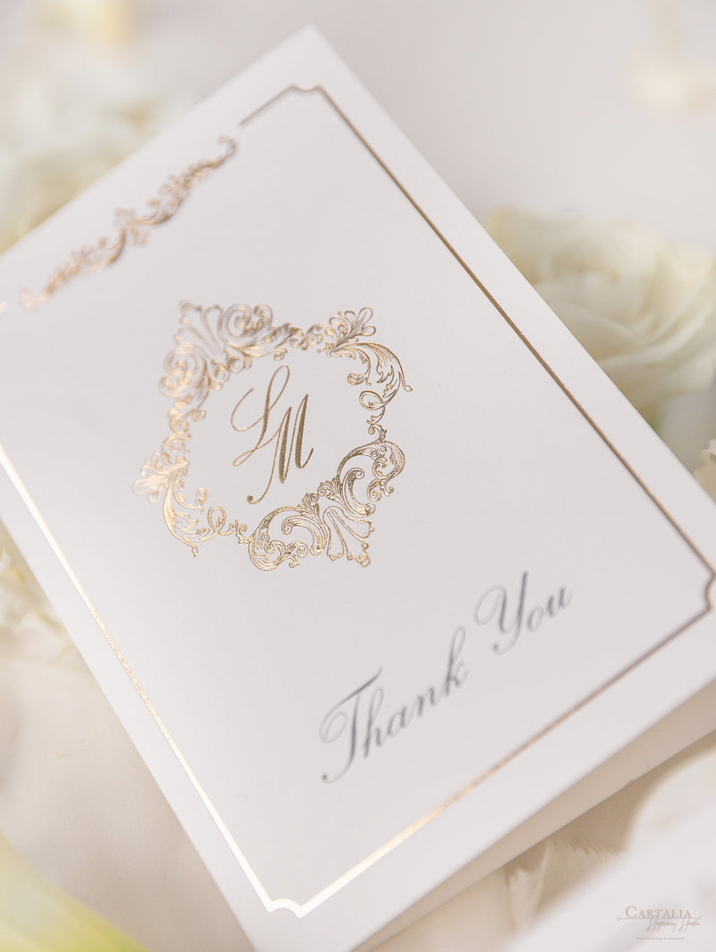 Luxury Gold Foil Thank You Cards & Envelopes