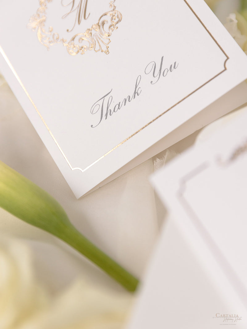 Luxury Gold Foil Thank You Cards & Envelopes