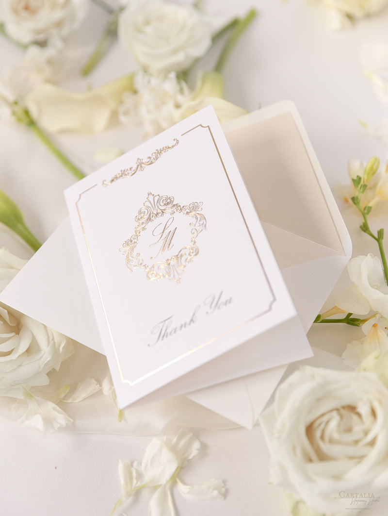 Luxury Gold Foil Thank You Cards & Envelopes