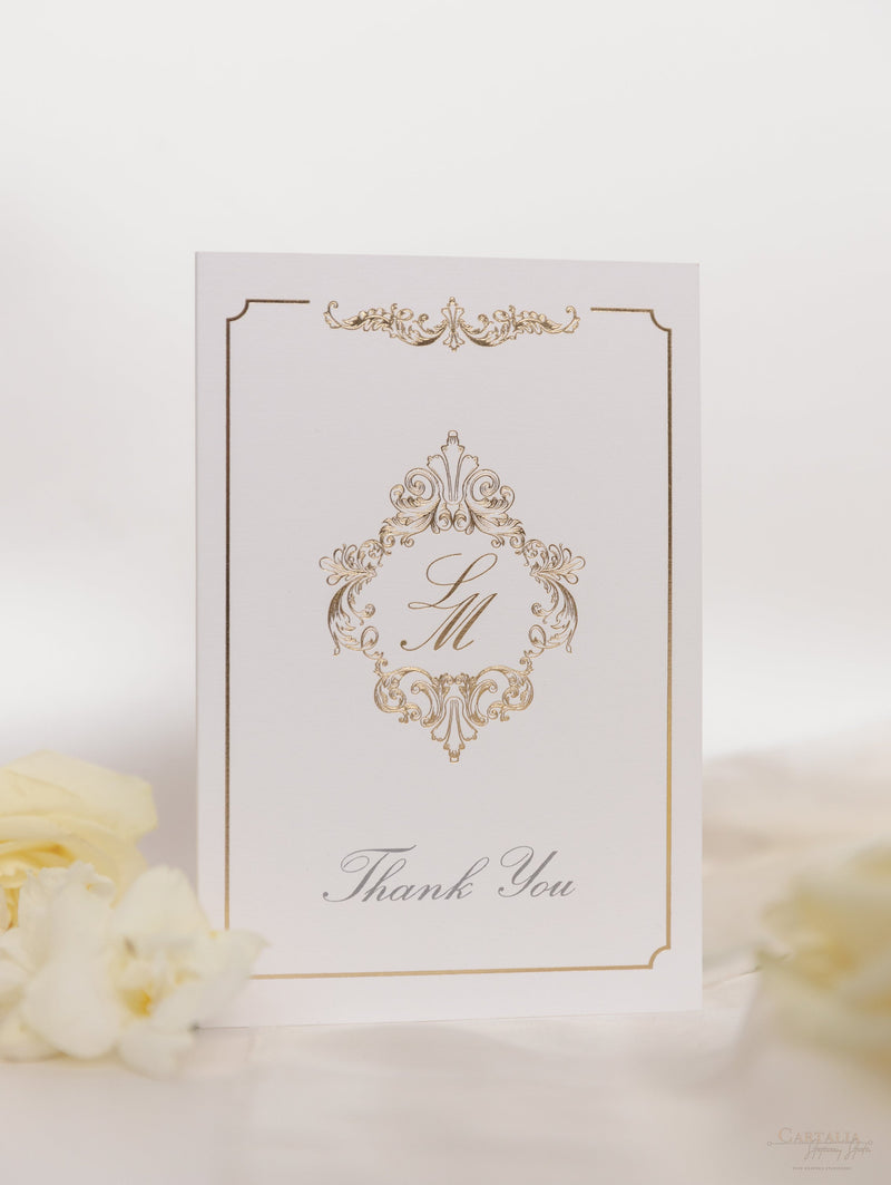 Luxury Gold Foil Thank You Cards & Envelopes