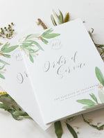 Greenery Foliage Order of Service / Order of the Day