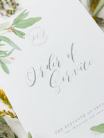 Greenery Foliage Order of Service / Order of the Day